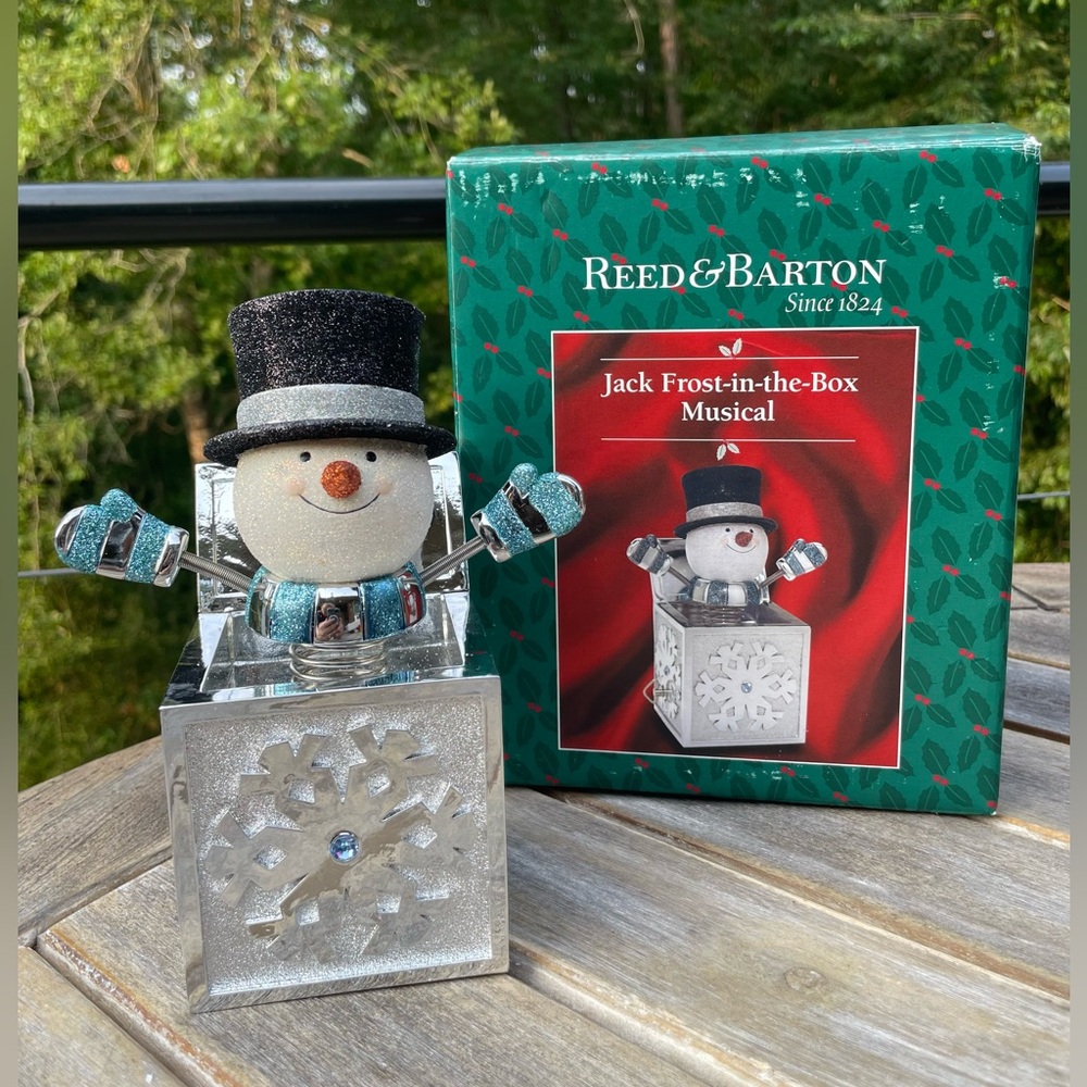 Reed & Barton Jack Frost In The Box Music Box Christmas Silver Plated Rare